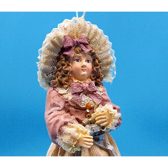 Louis Nichole 1999 Victorian Girl Ornament Kurt Adler Christmas Dangling Legs v2 - Picture 4 of 9
